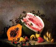 unknow artist Papaya and watermelon painting